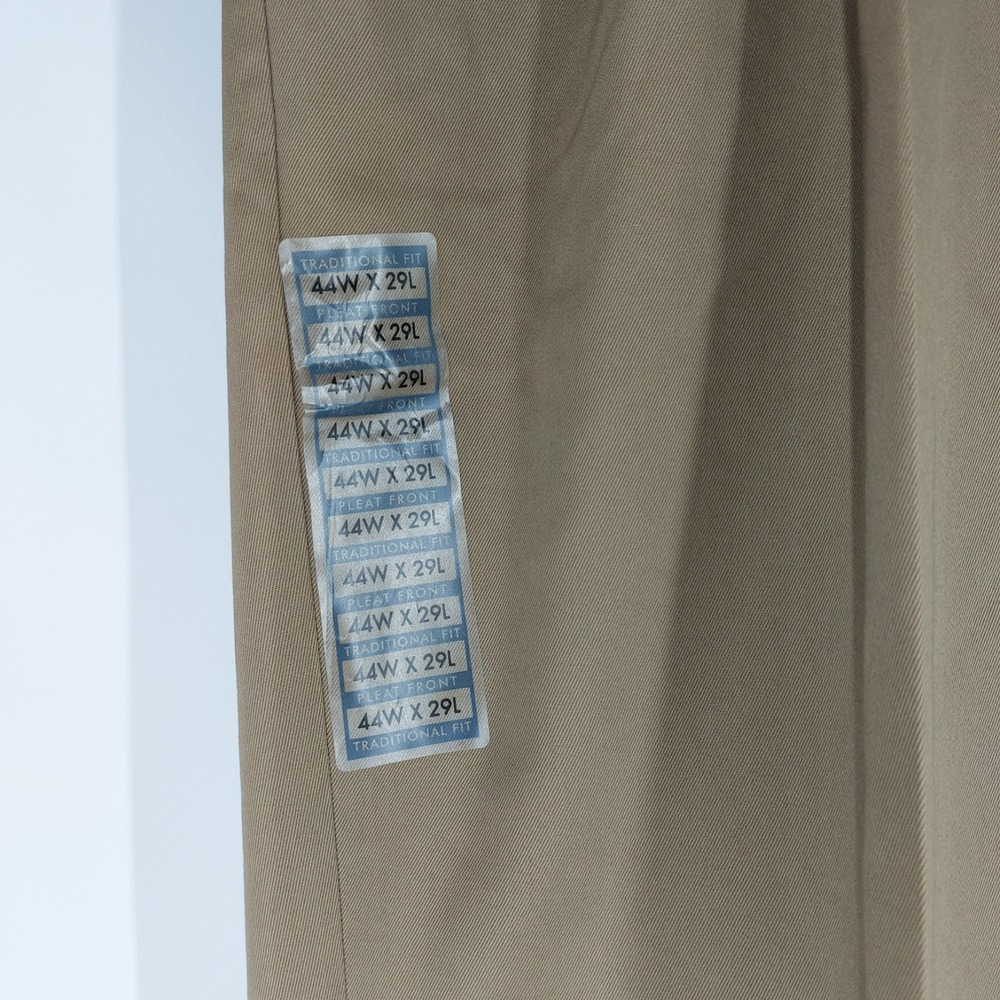 New JOS A BANK Mens 44x29 Travelers Twill Pants‎ Mushroom Brown Wrinkle Free - Picture 4 of 10
